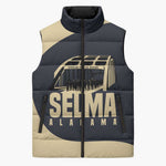 John Lewis Sleeveless Puffer Jacket with Selma Bridge Graphic Civil Rights and Voting Rights Tribute - African Pride