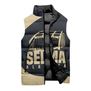 John Lewis Sleeveless Puffer Jacket with Selma Bridge Graphic Civil Rights and Voting Rights Tribute - African Pride