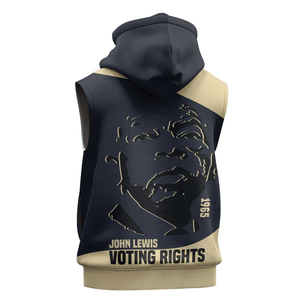 John Lewis Sleeveless Zip Hoodie with Selma Bridge Graphic Civil Rights and Voting Rights Tribute - African Pride