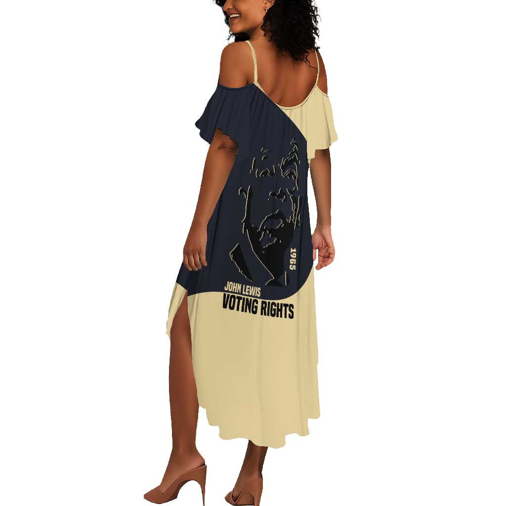John Lewis Summer Maxi Dress with Selma Bridge Graphic Civil Rights and Voting Rights Tribute - African Pride