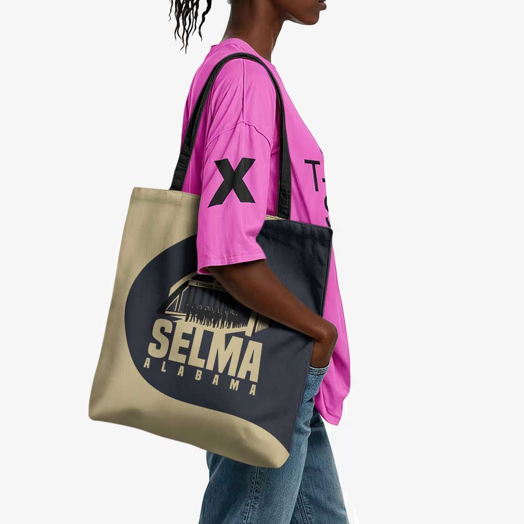 John Lewis Tote Bag with Selma Bridge Graphic Civil Rights and Voting Rights Tribute - African Pride