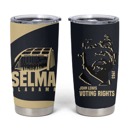 John Lewis Tumbler Cup with Selma Bridge Graphic Civil Rights and Voting Rights Tribute - African Pride