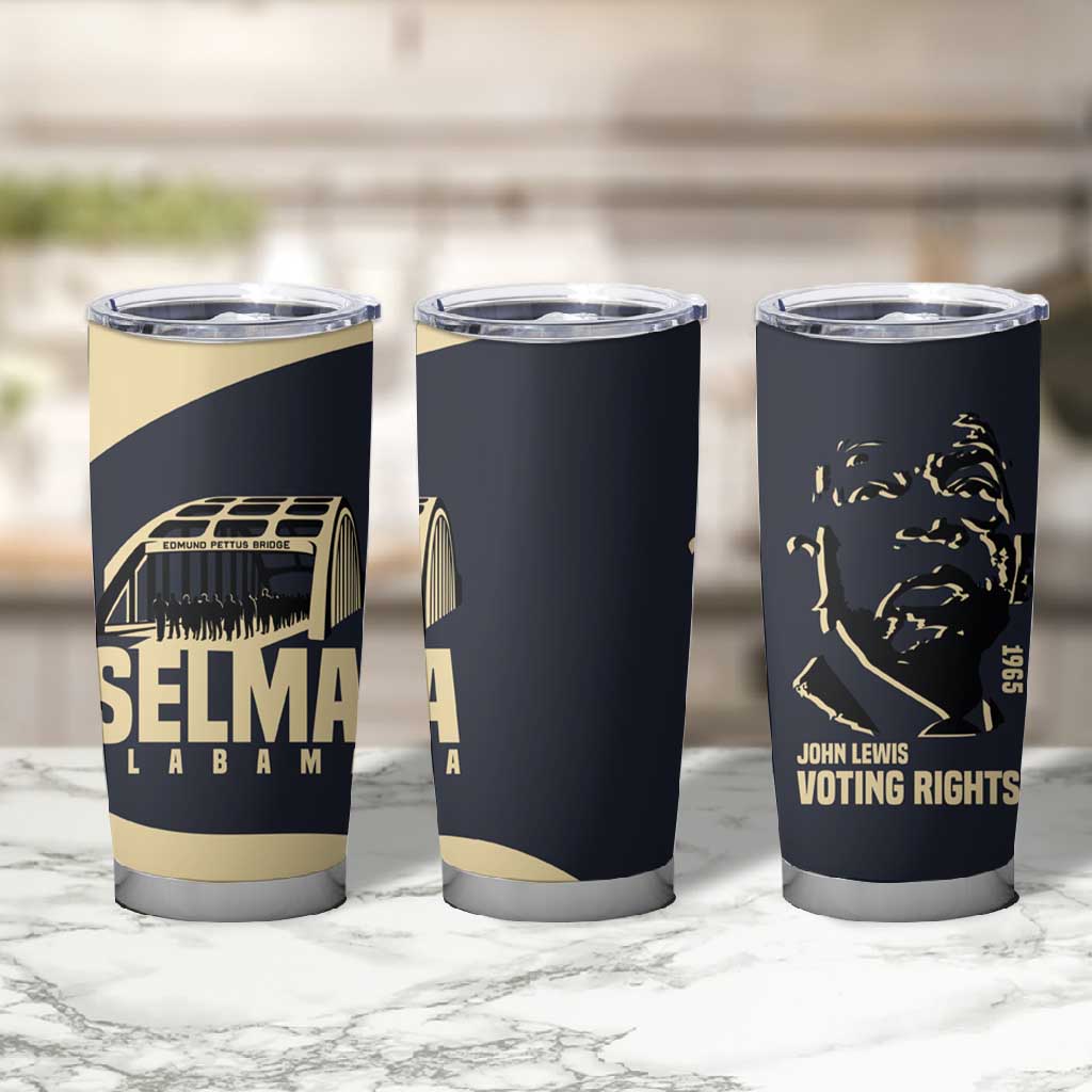 John Lewis Tumbler Cup with Selma Bridge Graphic Civil Rights and Voting Rights Tribute - African Pride