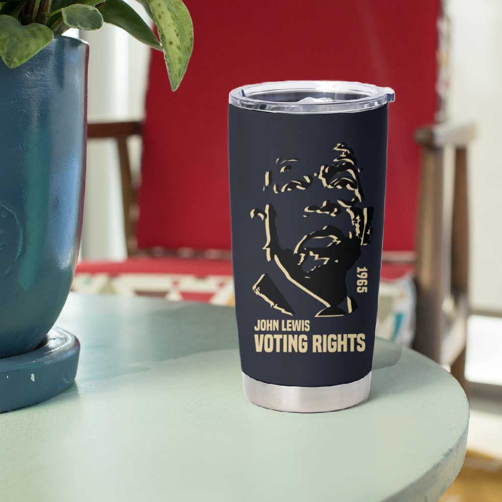 John Lewis Tumbler Cup with Selma Bridge Graphic Civil Rights and Voting Rights Tribute - African Pride