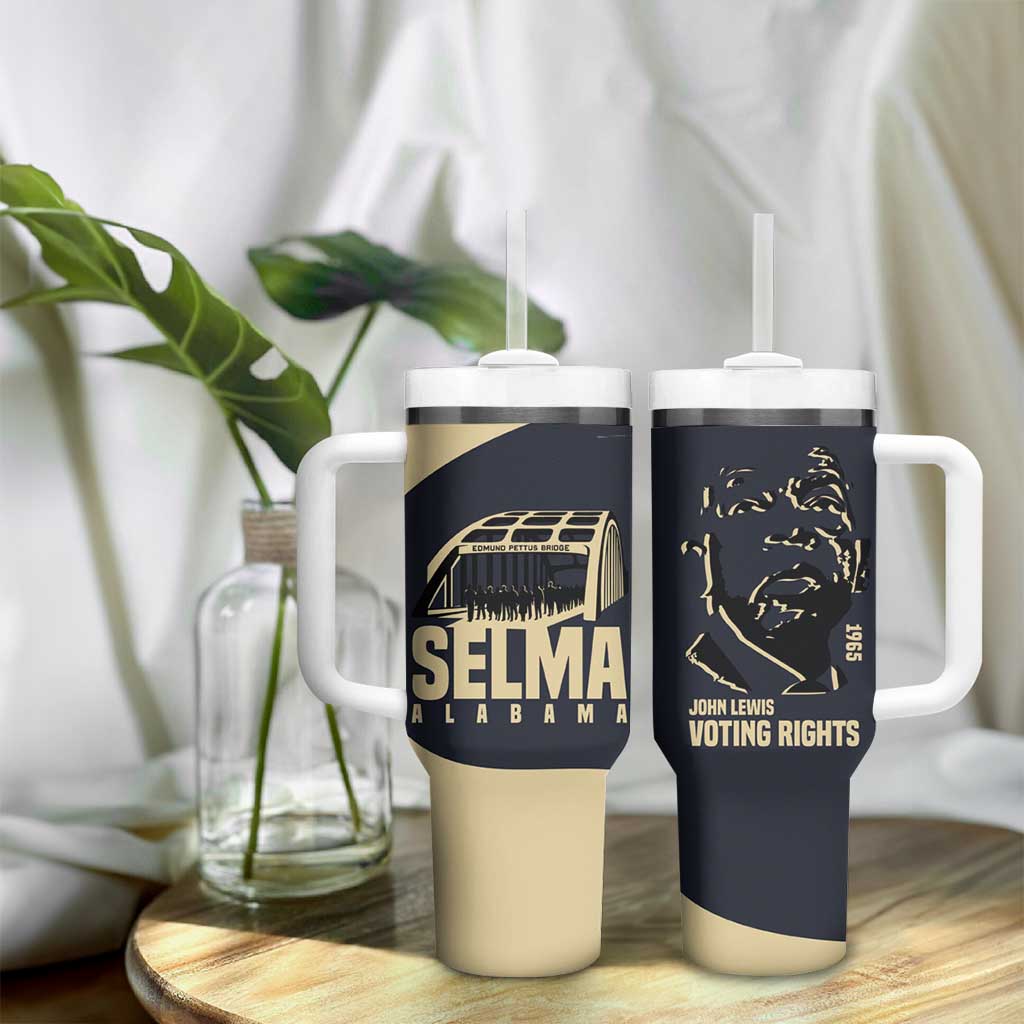 John Lewis Tumbler With Handle with Selma Bridge Graphic Civil Rights and Voting Rights Tribute - African Pride