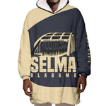 John Lewis Wearable Blanket Hoodie with Selma Bridge Graphic Civil Rights and Voting Rights Tribute - African Pride
