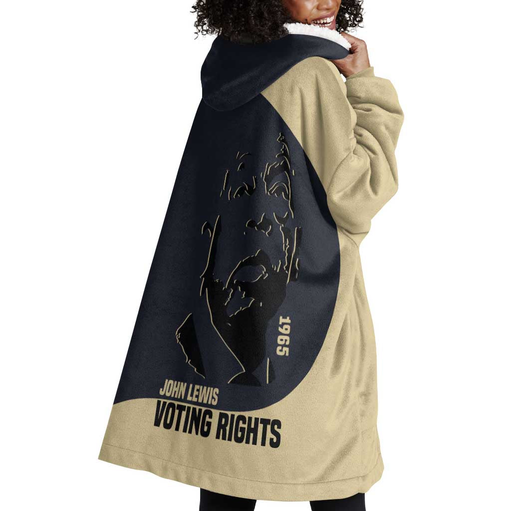 John Lewis Wearable Blanket Hoodie with Selma Bridge Graphic Civil Rights and Voting Rights Tribute - African Pride