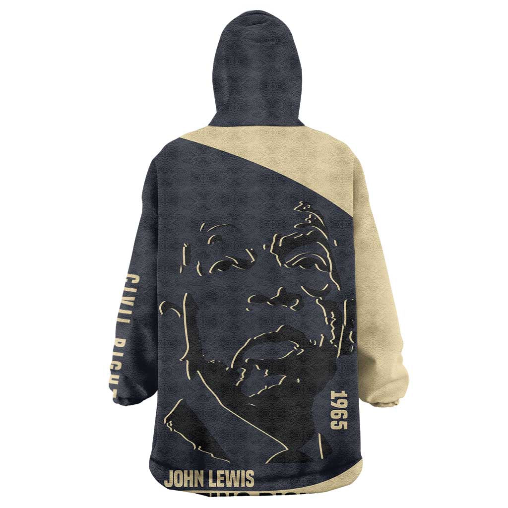 John Lewis Wearable Blanket Hoodie with Selma Bridge Graphic Civil Rights and Voting Rights Tribute - African Pride