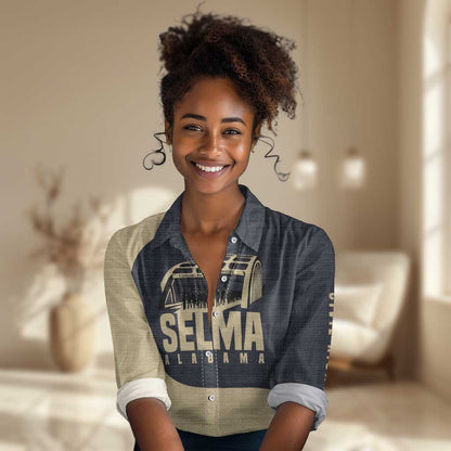John Lewis Women Casual Shirt with Selma Bridge Graphic Civil Rights and Voting Rights Tribute - African Pride
