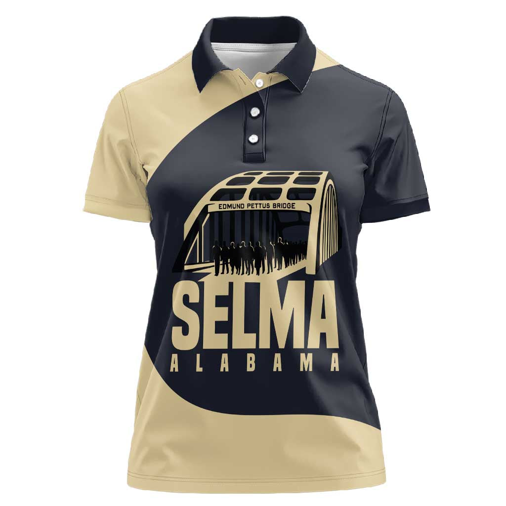 John Lewis Women Polo Shirt with Selma Bridge Graphic Civil Rights and Voting Rights Tribute - African Pride