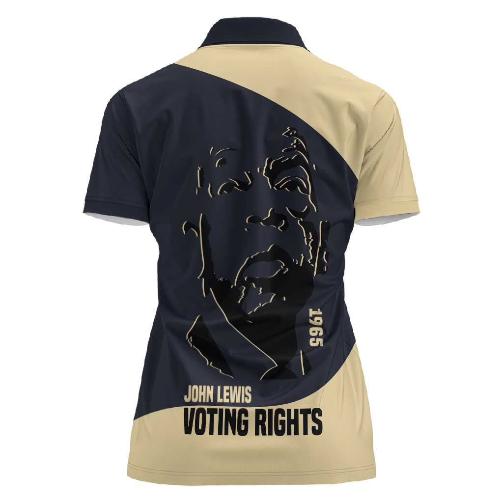 John Lewis Women Polo Shirt with Selma Bridge Graphic Civil Rights and Voting Rights Tribute - African Pride
