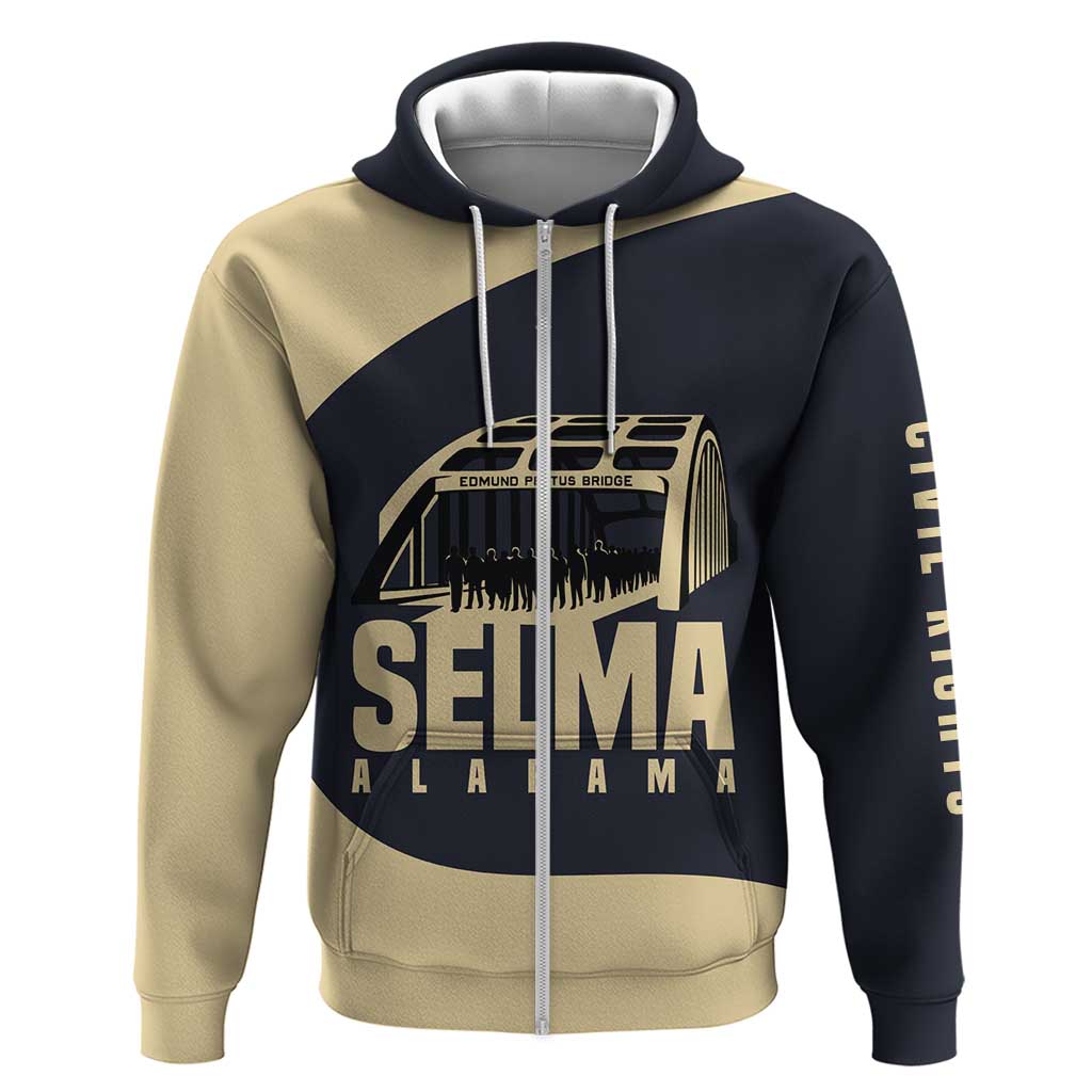 John Lewis Zip Hoodie with Selma Bridge Graphic Civil Rights and Voting Rights Tribute - African Pride