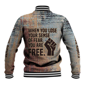 John Lewis Baseball Jacket with Freedom Quote Graphic Civil Rights and Legacy Tribute - African Pride