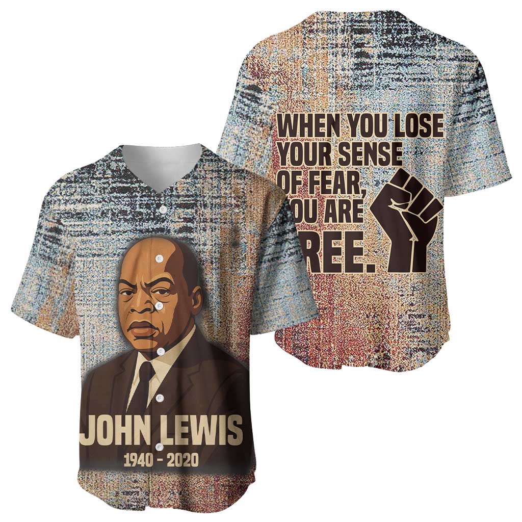 John Lewis Baseball Jersey with Freedom Quote Graphic Civil Rights and Legacy Tribute - African Pride