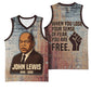 John Lewis Basketball Jersey with Freedom Quote Graphic Civil Rights and Legacy Tribute - African Pride