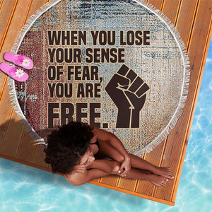 John Lewis Beach Blanket with Freedom Quote Graphic Civil Rights and Legacy Tribute - African Pride