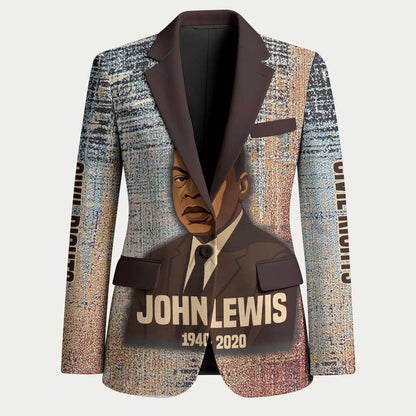 John Lewis Blazer with Freedom Quote Graphic Civil Rights and Legacy Tribute - African Pride