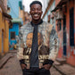 John Lewis Bomber Jacket with Freedom Quote Graphic Civil Rights and Legacy Tribute - African Pride