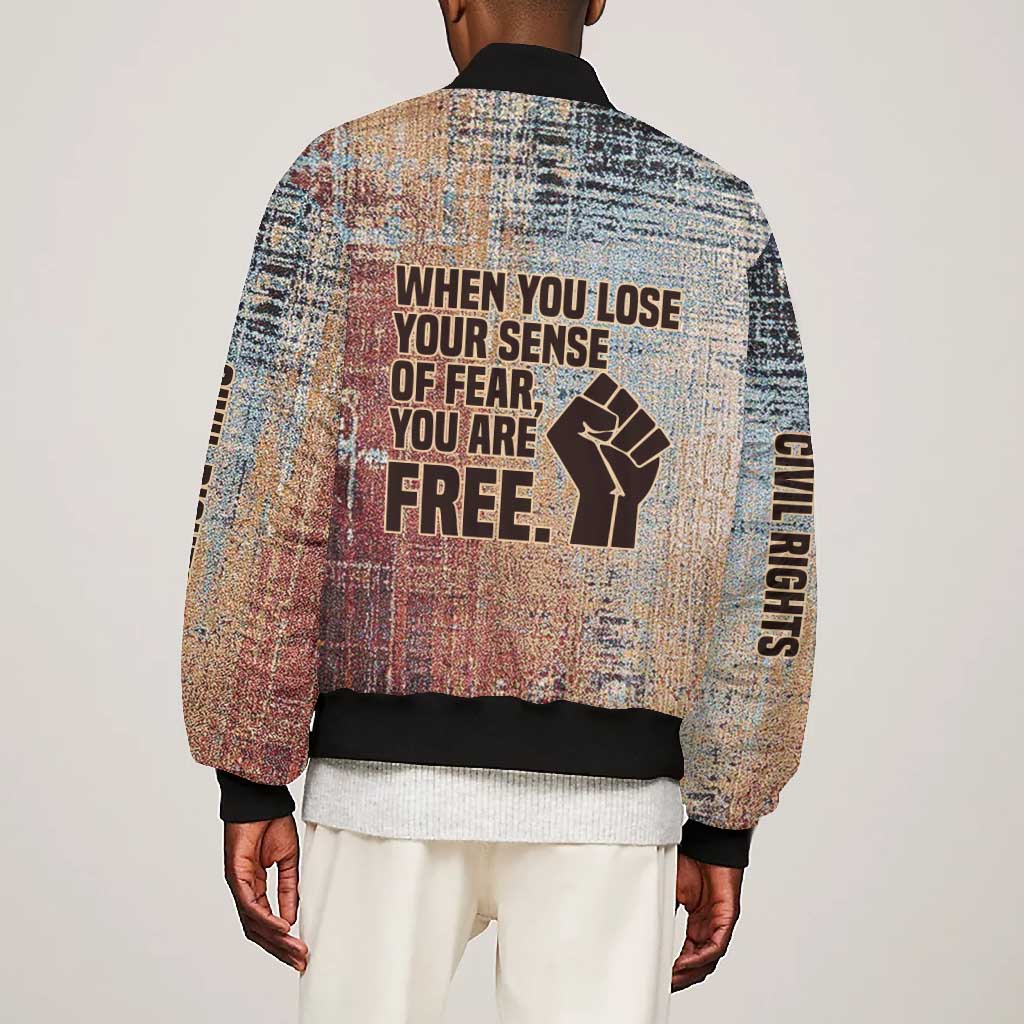 John Lewis Bomber Jacket with Freedom Quote Graphic Civil Rights and Legacy Tribute - African Pride