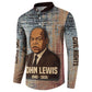 John Lewis Button Sweatshirt with Freedom Quote Graphic Civil Rights and Legacy Tribute