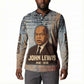 John Lewis Button Sweatshirt with Freedom Quote Graphic Civil Rights and Legacy Tribute