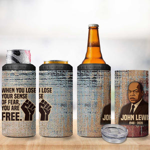 John Lewis 4 in 1 Can Cooler Tumbler with Freedom Quote Graphic Civil Rights and Legacy Tribute - African Pride