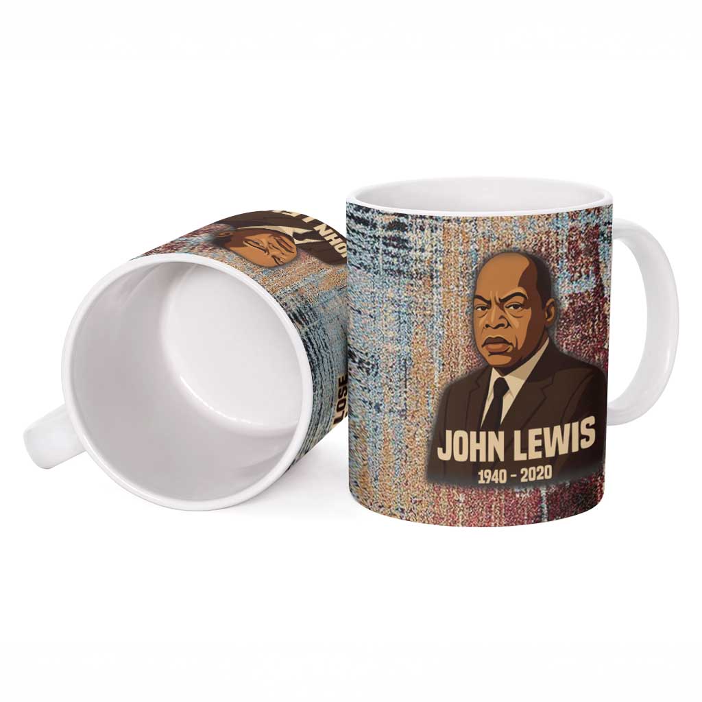 John Lewis Ceramic Mug with Freedom Quote Graphic Civil Rights and Legacy Tribute - African Pride