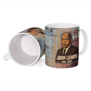 John Lewis Ceramic Mug with Freedom Quote Graphic Civil Rights and Legacy Tribute - African Pride