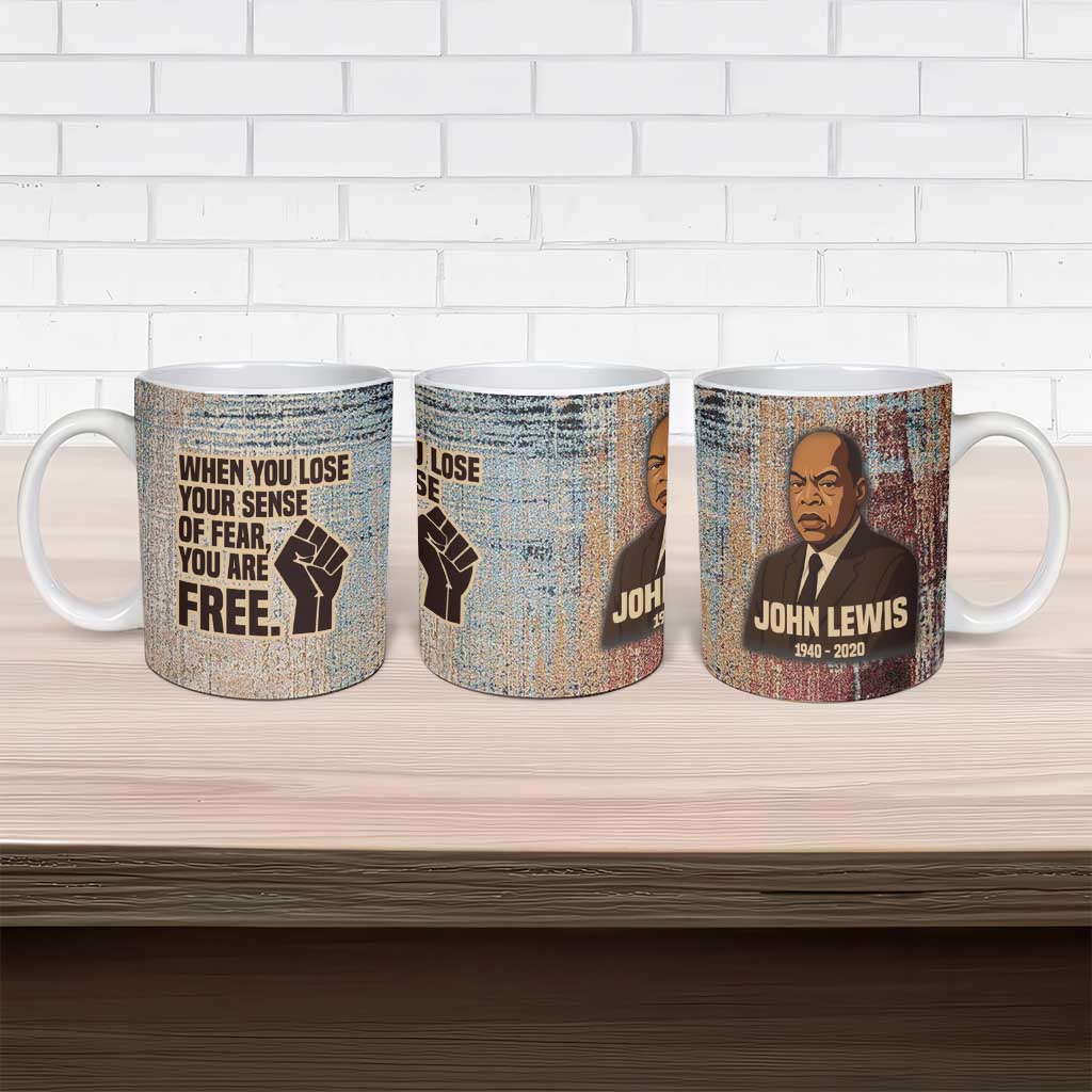 John Lewis Ceramic Mug with Freedom Quote Graphic Civil Rights and Legacy Tribute - African Pride