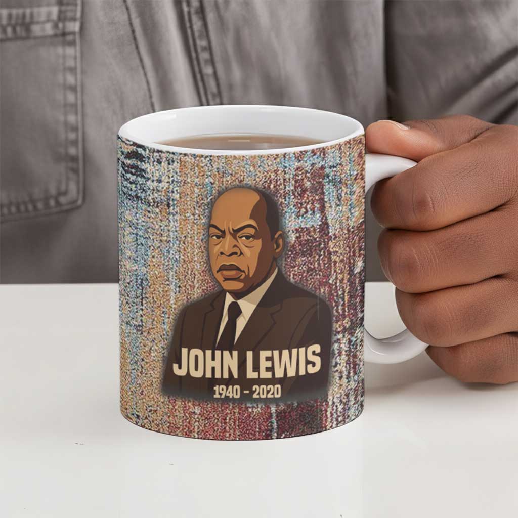 John Lewis Ceramic Mug with Freedom Quote Graphic Civil Rights and Legacy Tribute - African Pride