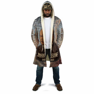 John Lewis Cloak with Freedom Quote Graphic Civil Rights and Legacy Tribute - African Pride