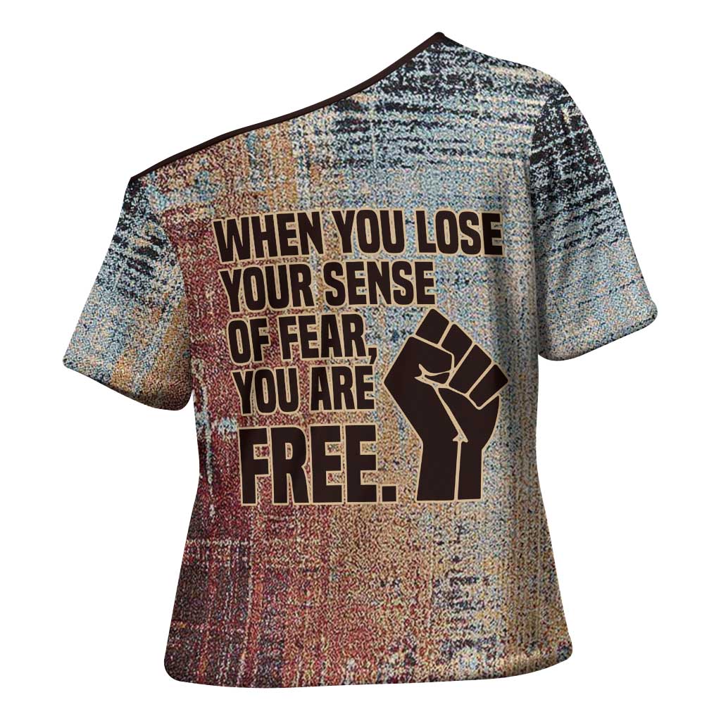 John Lewis Cross Shoulder Shirt with Freedom Quote Graphic Civil Rights and Legacy Tribute - African Pride
