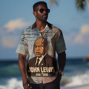 John Lewis Hawaiian Shirt with Freedom Quote Graphic Civil Rights and Legacy Tribute - African Pride