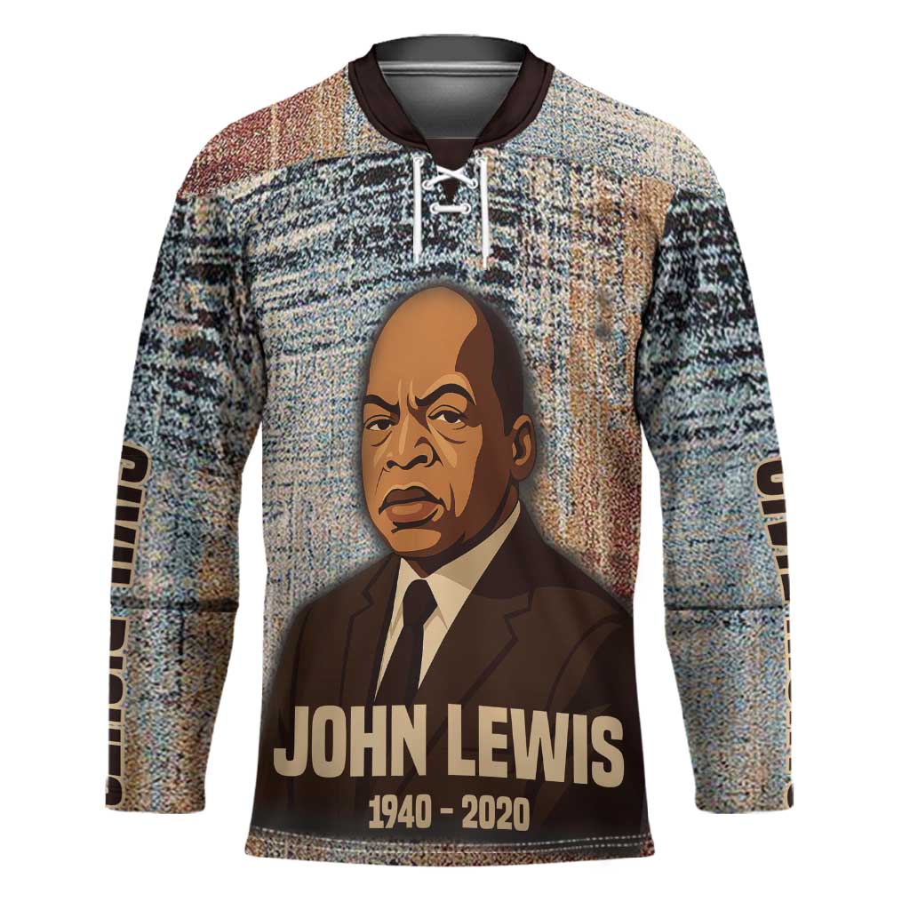 John Lewis Hockey Jersey with Freedom Quote Graphic Civil Rights and Legacy Tribute - African Pride