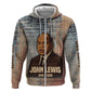 John Lewis Hoodie with Freedom Quote Graphic Civil Rights and Legacy Tribute - African Pride