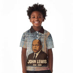 John Lewis Kid Polo Shirt with Freedom Quote Graphic Civil Rights and Legacy Tribute - African Pride