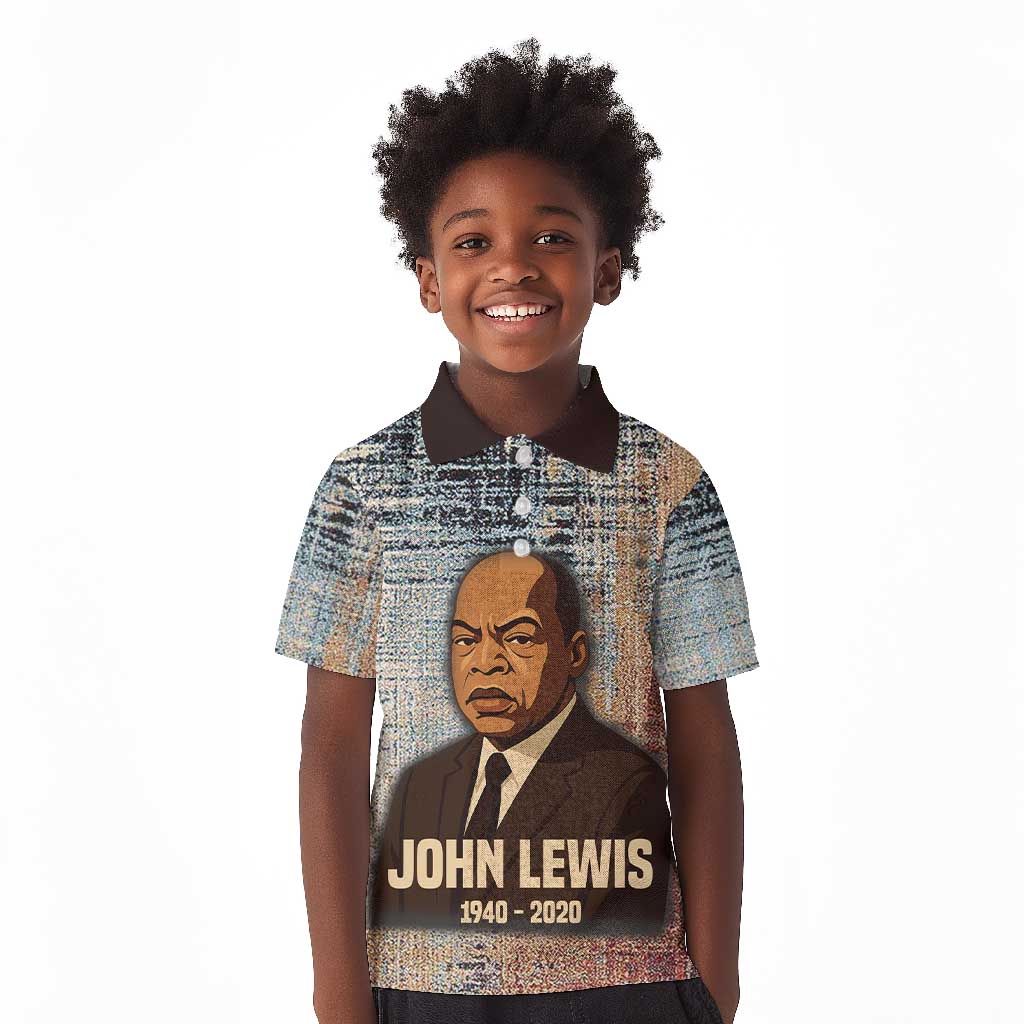 John Lewis Kid Polo Shirt with Freedom Quote Graphic Civil Rights and Legacy Tribute - African Pride