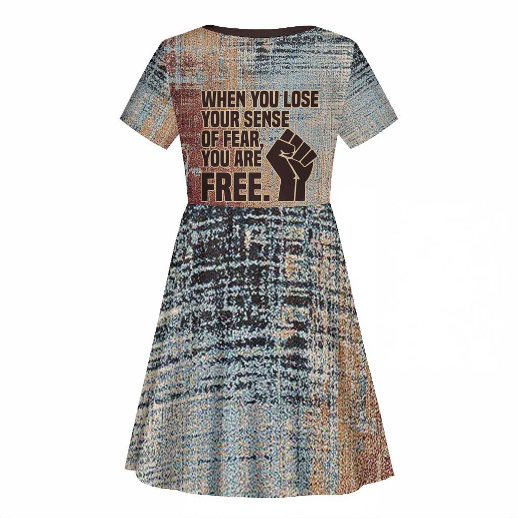 John Lewis Kid Short Sleeve Dress with Freedom Quote Graphic Civil Rights and Legacy Tribute - African Pride