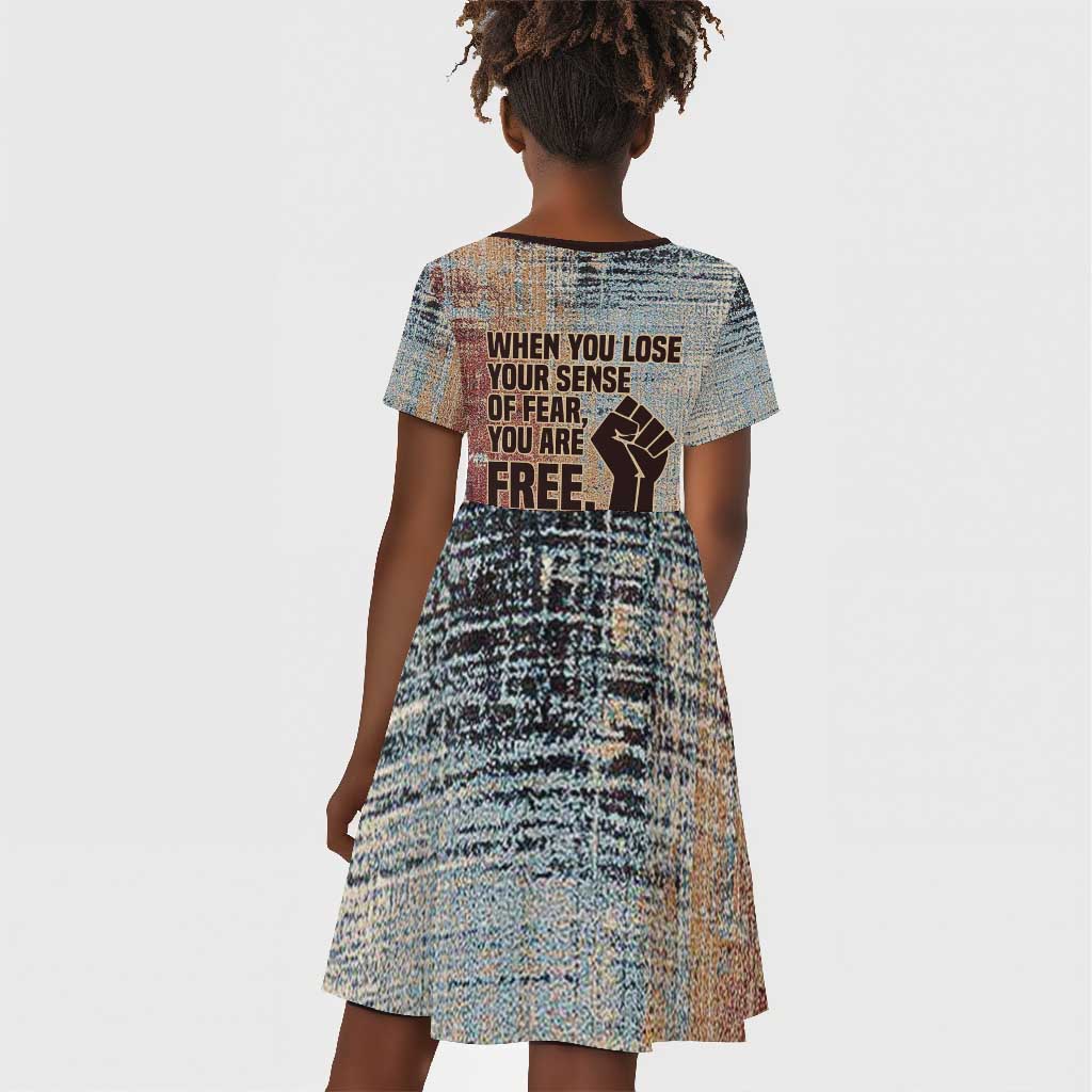 John Lewis Kid Short Sleeve Dress with Freedom Quote Graphic Civil Rights and Legacy Tribute - African Pride