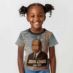 John Lewis Kid T shirt with Freedom Quote Graphic Civil Rights and Legacy Tribute - African Pride