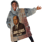 John Lewis Kid Wearable Blanket Hoodie with Freedom Quote Graphic Civil Rights and Legacy Tribute - African Pride