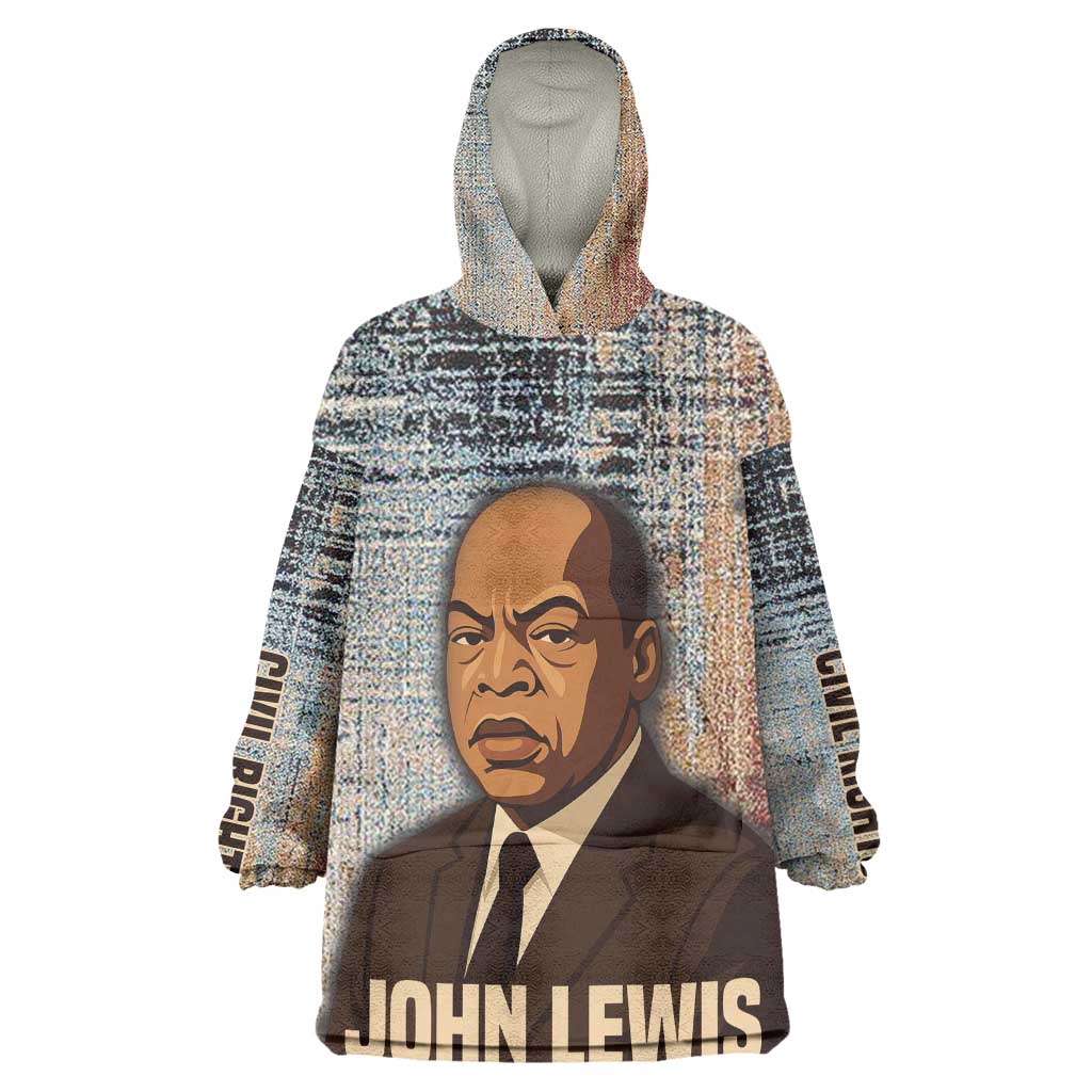John Lewis Kid Wearable Blanket Hoodie with Freedom Quote Graphic Civil Rights and Legacy Tribute - African Pride