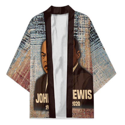 John Lewis Kimono with Freedom Quote Graphic Civil Rights and Legacy Tribute - African Pride
