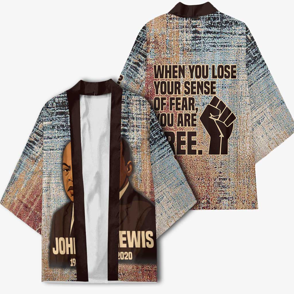 John Lewis Kimono with Freedom Quote Graphic Civil Rights and Legacy Tribute - African Pride