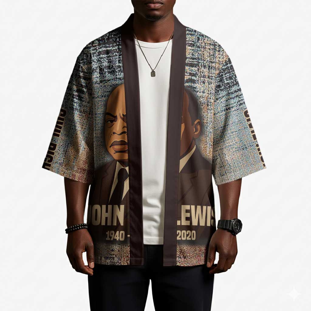 John Lewis Kimono with Freedom Quote Graphic Civil Rights and Legacy Tribute - African Pride