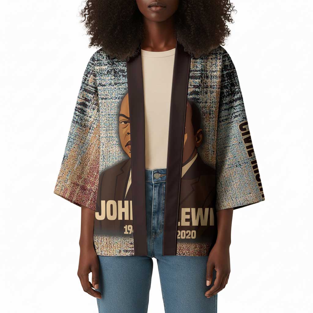 John Lewis Kimono with Freedom Quote Graphic Civil Rights and Legacy Tribute - African Pride