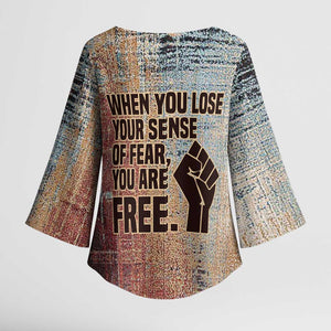 John Lewis Kimono Sleeve Blouse with Freedom Quote Graphic Civil Rights and Legacy Tribute - African Pride