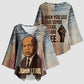 John Lewis Kimono Sleeve Blouse with Freedom Quote Graphic Civil Rights and Legacy Tribute - African Pride