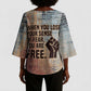 John Lewis Kimono Sleeve Blouse with Freedom Quote Graphic Civil Rights and Legacy Tribute - African Pride