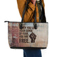 John Lewis Leather Tote Bag with Freedom Quote Graphic Civil Rights and Legacy Tribute - African Pride